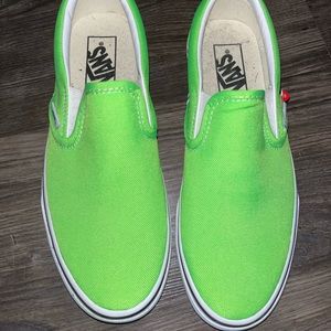 lime green slip on vans